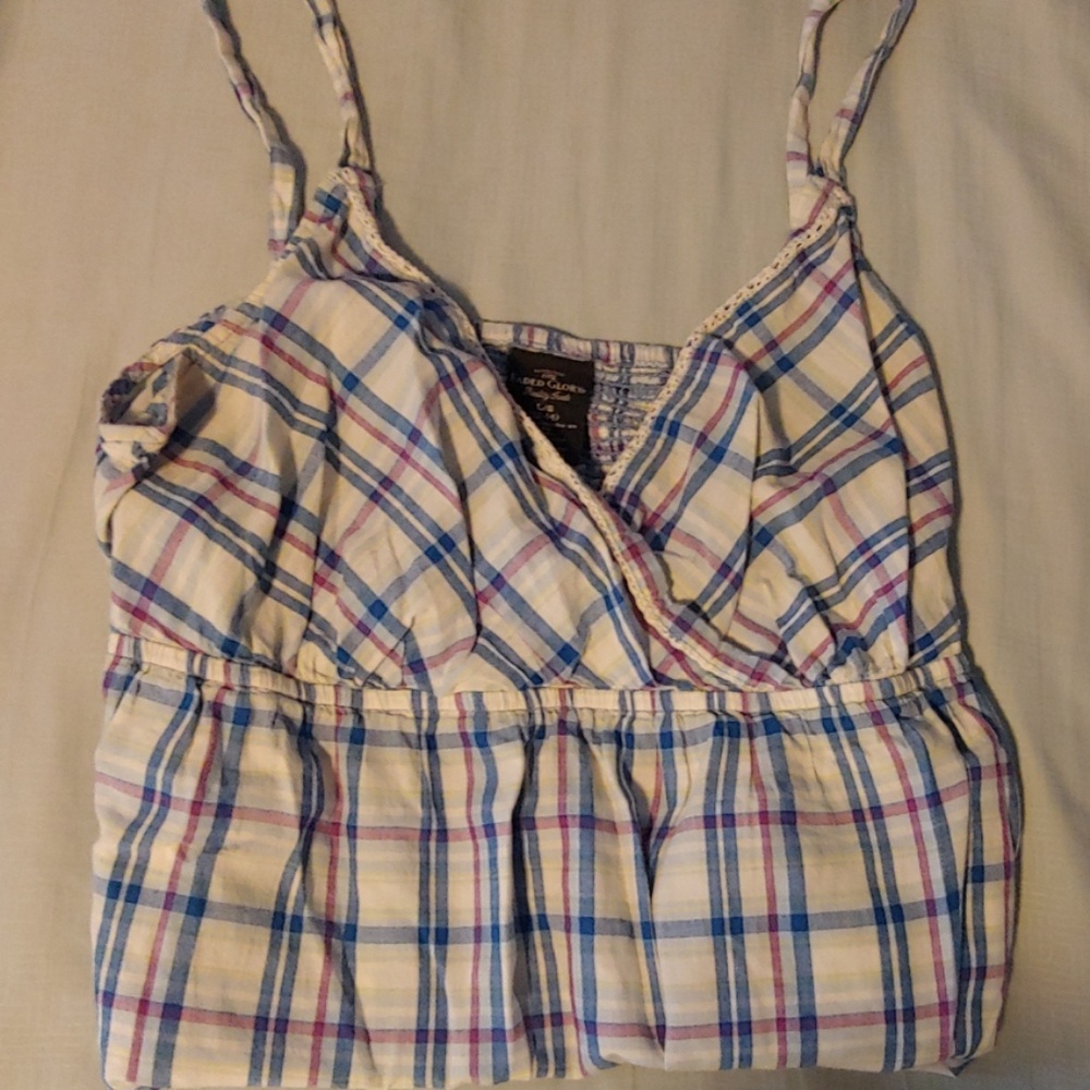 Faded Glory Plaid Tank Top